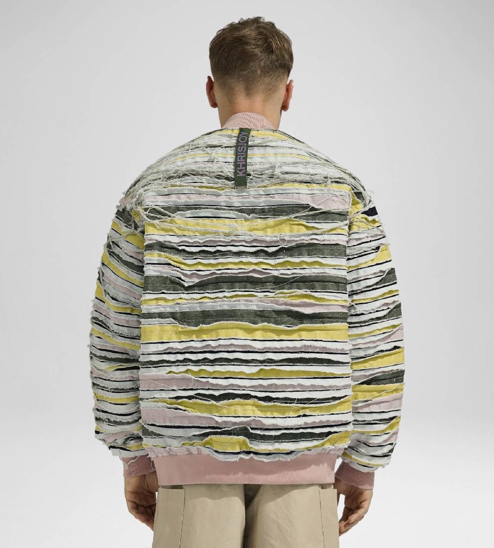 Khrisjoy BOMBER DENIM STRIPES MULTICOLOR DENIM Soddisfazione Garantita