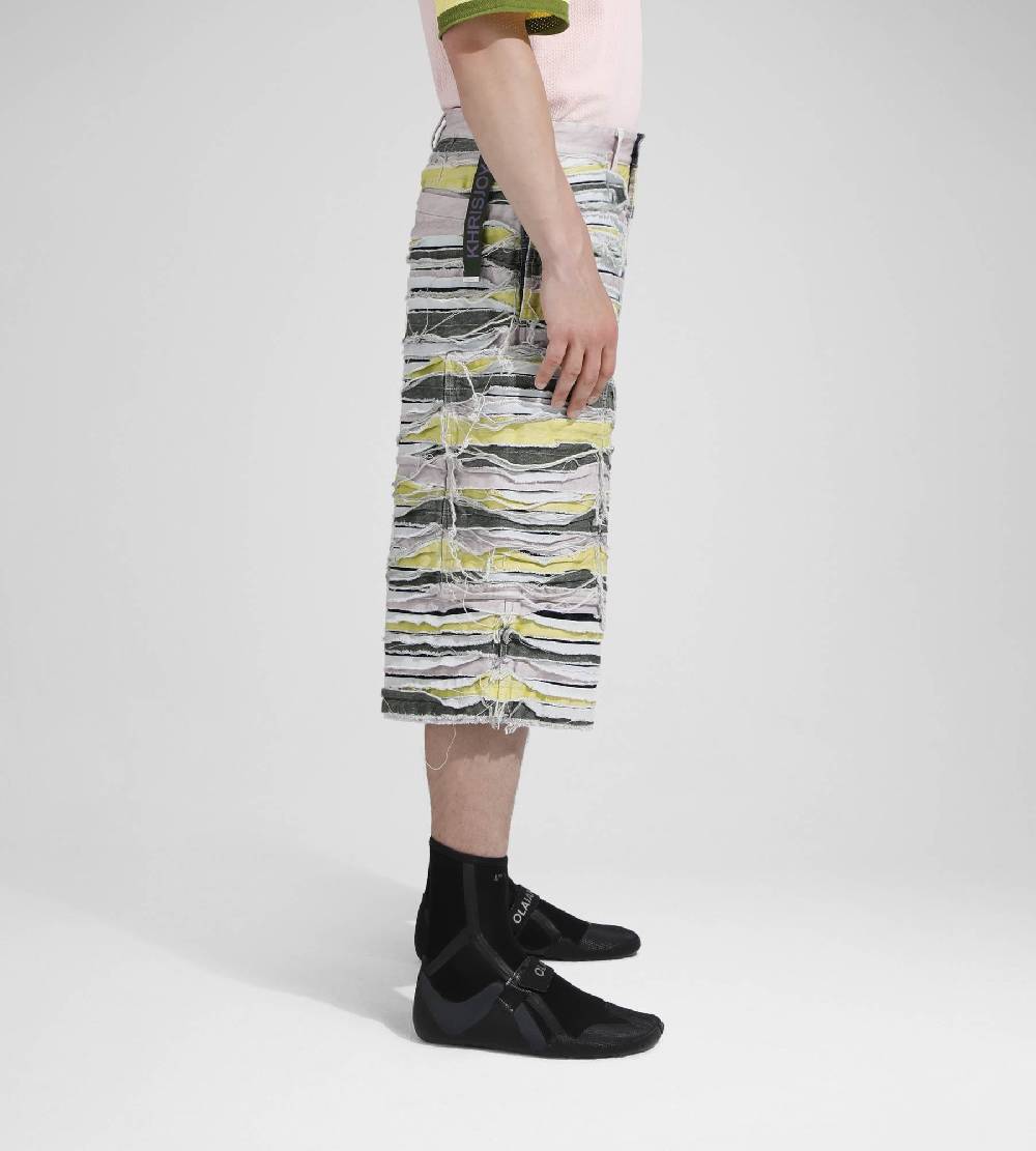 Khrisjoy LONG SHORTS DENIM STRIPES MULTICOLOR DENIM Sottocosto