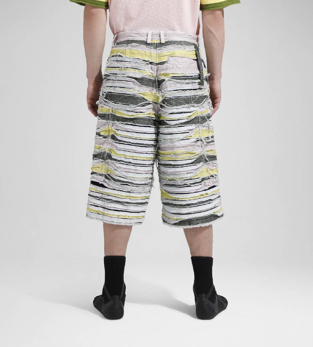 Khrisjoy LONG SHORTS DENIM STRIPES MULTICOLOR DENIM Sottocosto