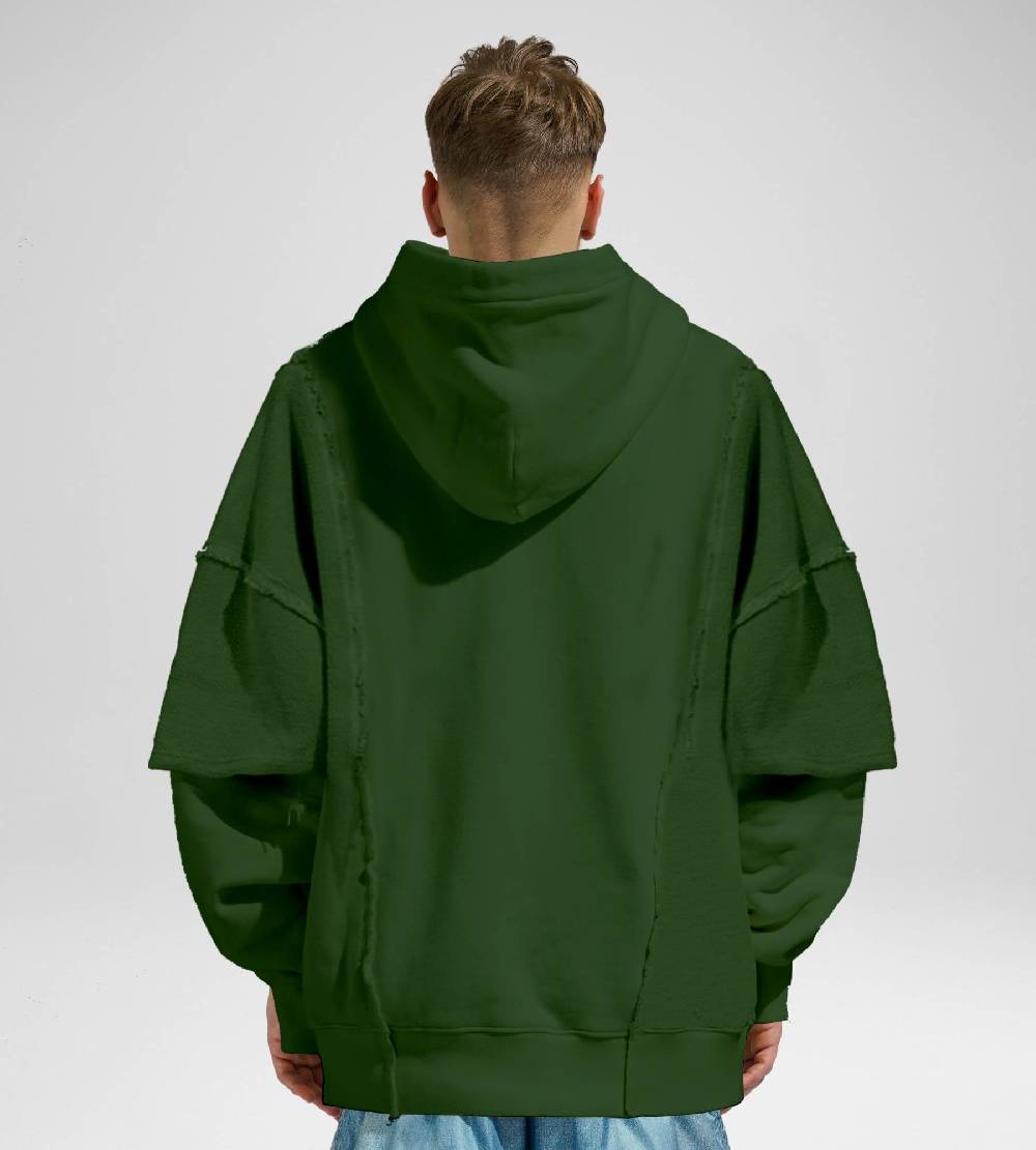 Khrisjoy HOODIE DOUBLE POCKETS OLIVE GREEN Sconto