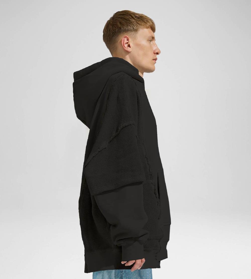 Khrisjoy HOODIE DOUBLE POCKETS BLACK Economico
