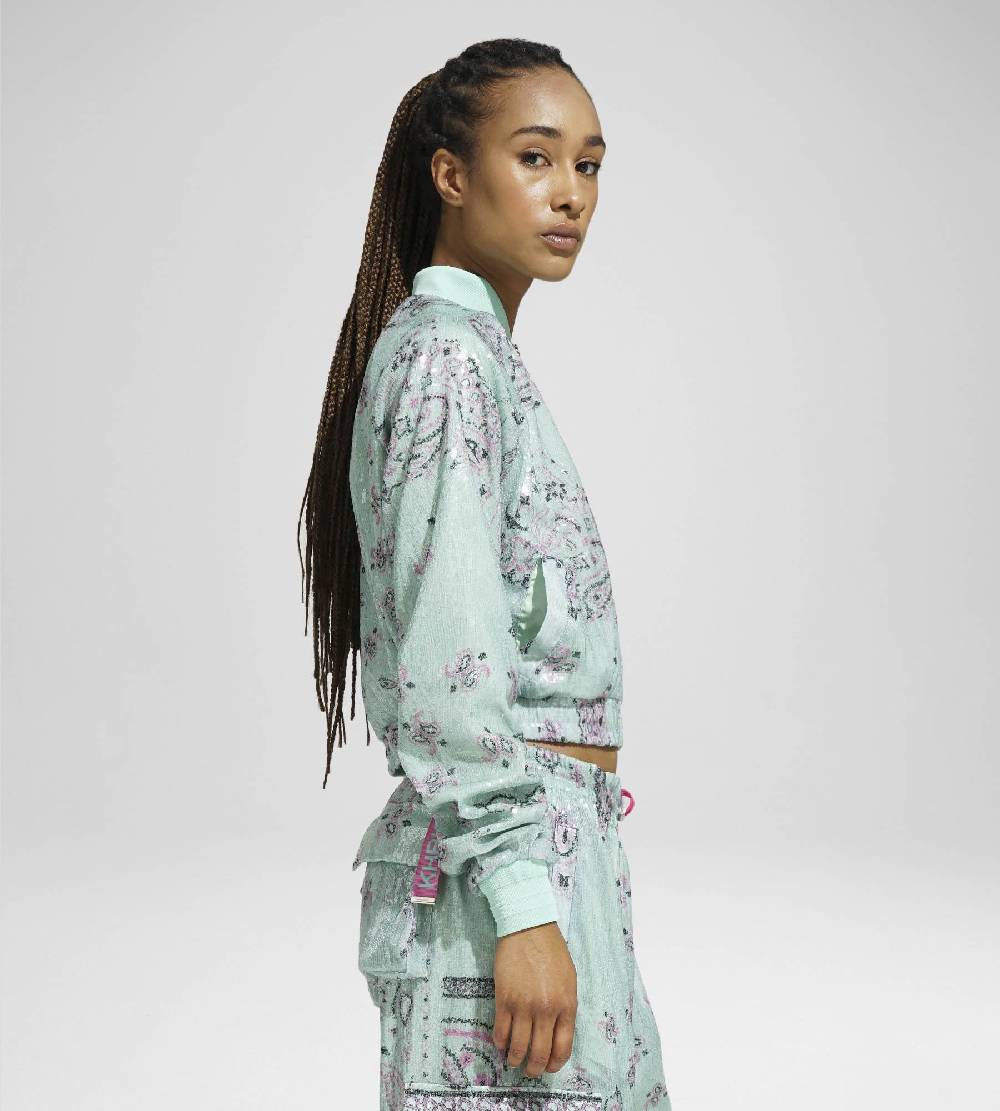 Khrisjoy TRACK JACKET PAILLETTES BANDANA AFTER EIGHT Nuovo