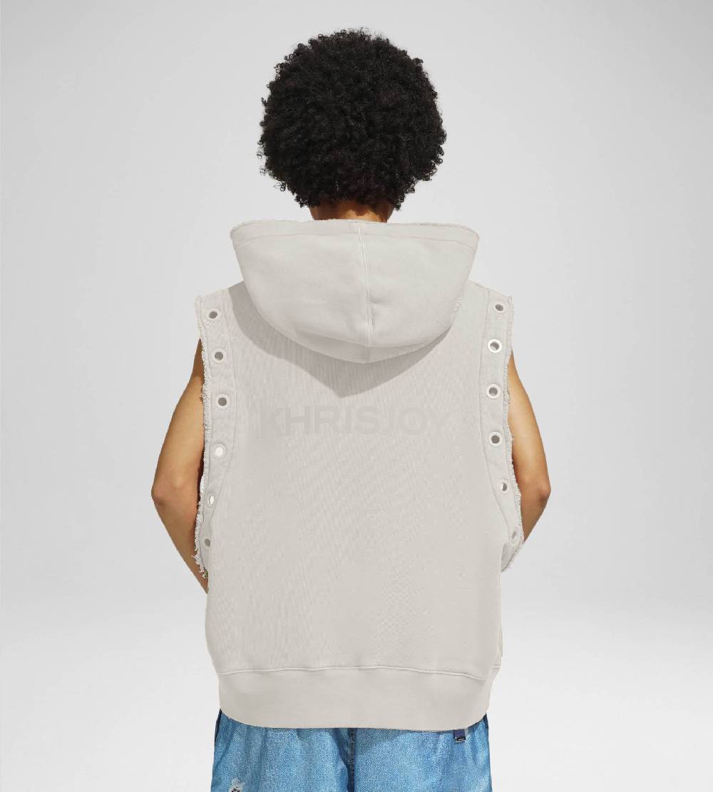 Khrisjoy HOODIE VEST EYELETS DESERT Vendita