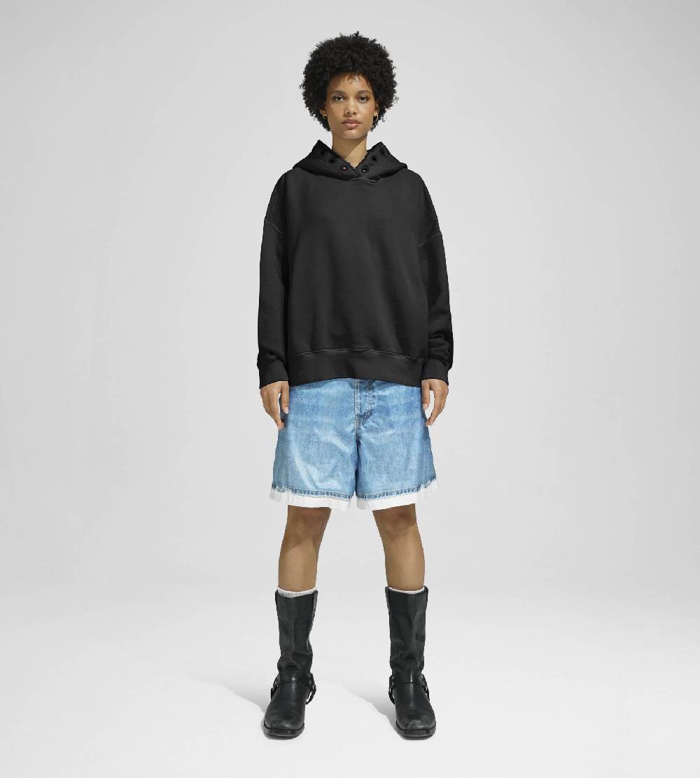 Khrisjoy HOODIE EYELETS BLACK Pezzi Unici