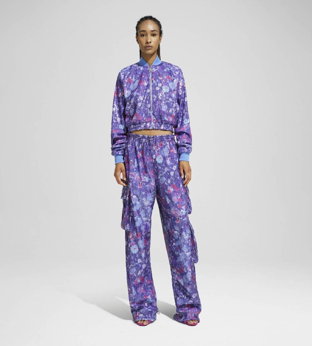 Khrisjoy PANTS MULTIPOCKET PAILLETTES FLOWERS UPSIDE DOWN GRAPE Fino Al -60%