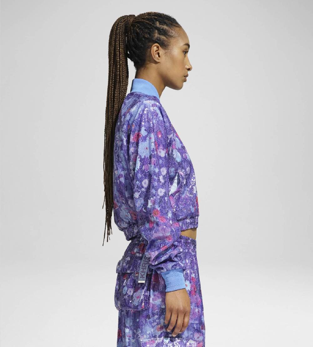 Khrisjoy TRACK JACKET PAILLETTES FLOWERS UPSIDE DOWN GRAPE Outlet