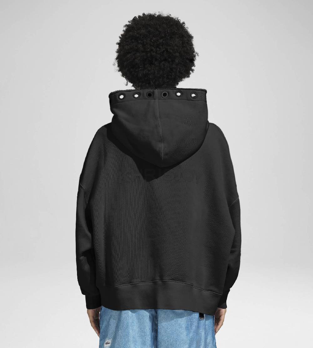 Khrisjoy HOODIE EYELETS BLACK Negozio
