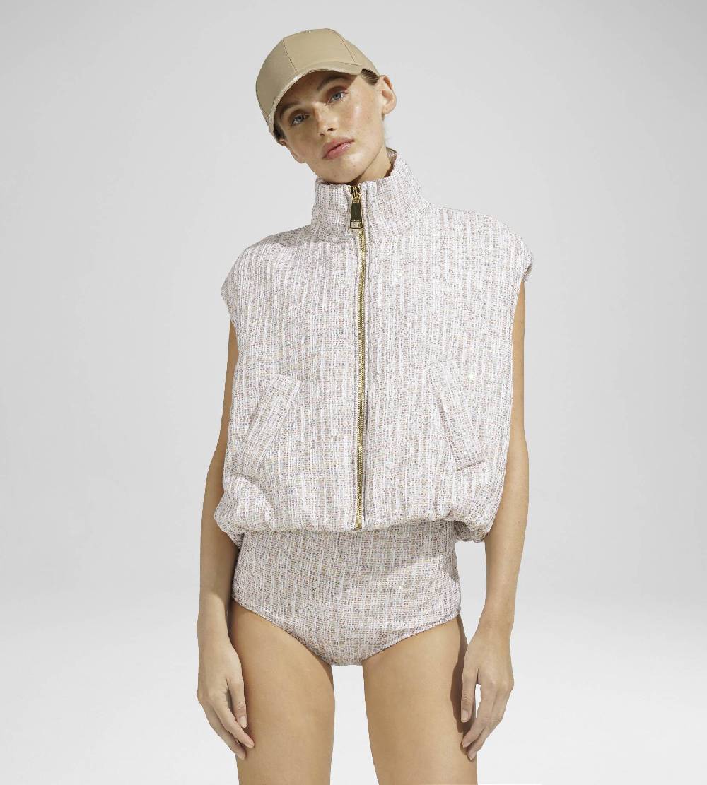 Khrisjoy JOY VEST TWEED CROPPED PAILLETTES TRAMÉ Saldi