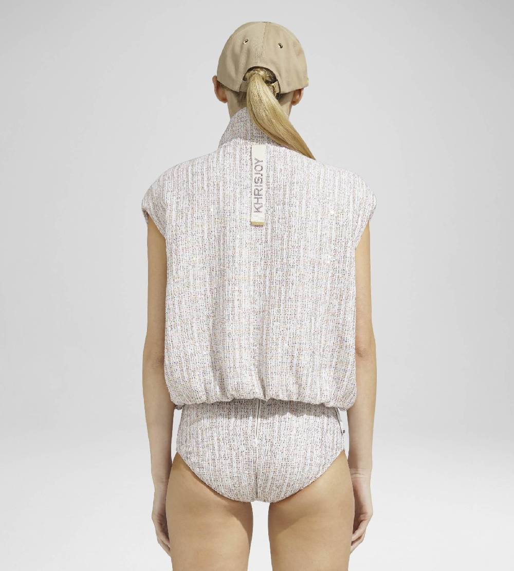 Khrisjoy JOY VEST TWEED CROPPED PAILLETTES TRAMÉ Saldi
