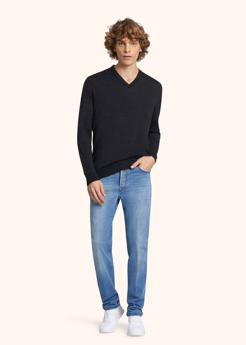 Kiton MAGLIA SCOLLO V LANA UK8651015 Offerta Giorno del Papà