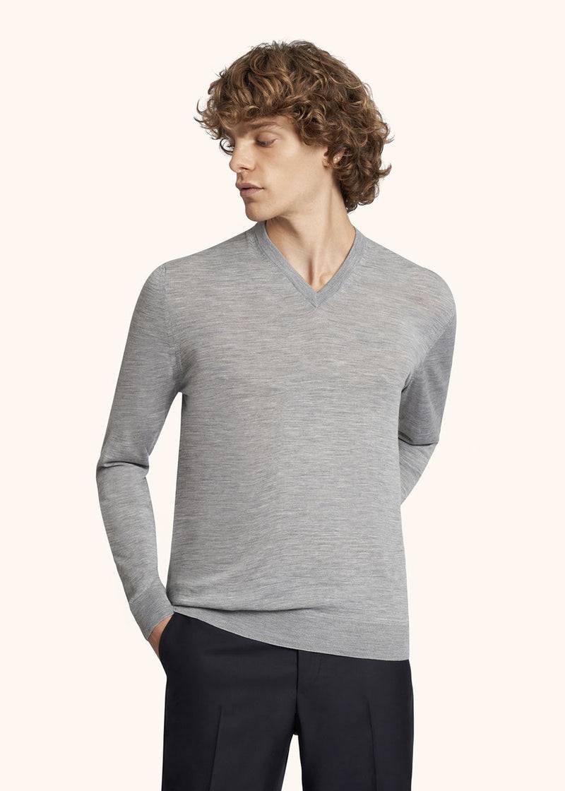 Kiton MAGLIA SCOLLO V LANA UK8651000 Nuovo
