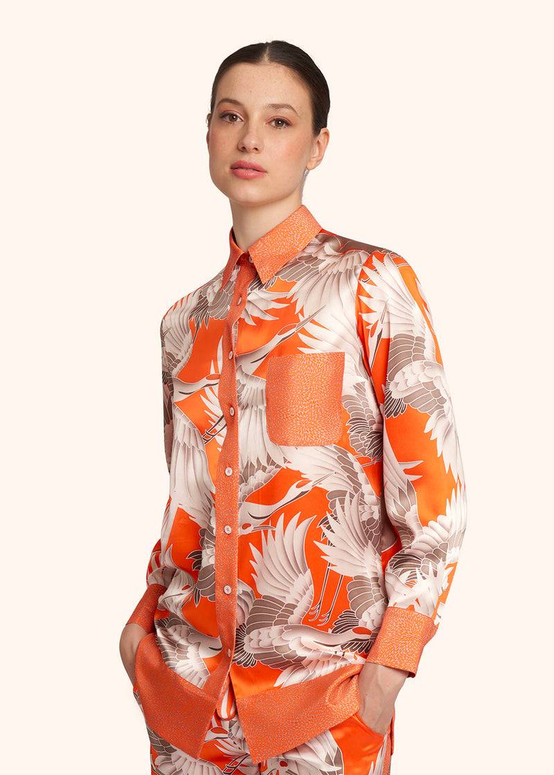 Kiton CAMICIA SETA D57438K0978C16 Nuovo