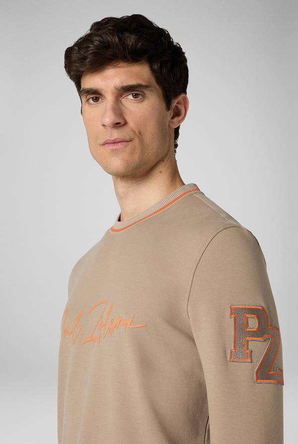 Lab. Pal Zileri Felpa in cotone stretch con logo Italia