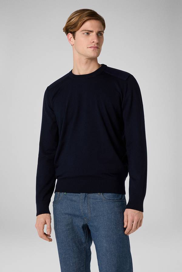 Lab. Pal Zileri Girocollo in lana con dettagli in nylon Nuovo