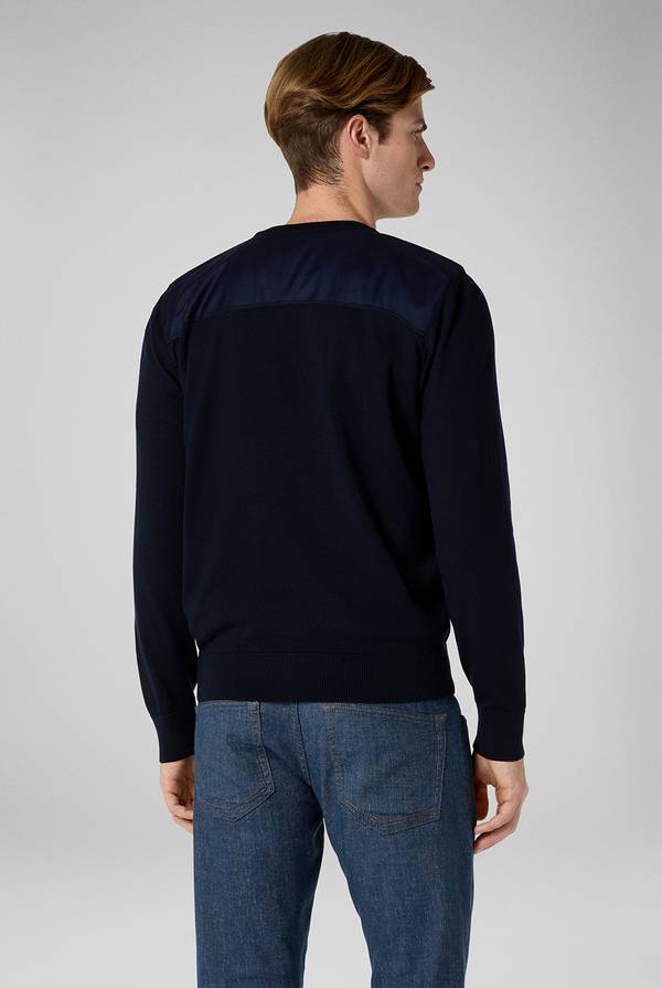Lab. Pal Zileri Girocollo in lana con dettagli in nylon Nuovo