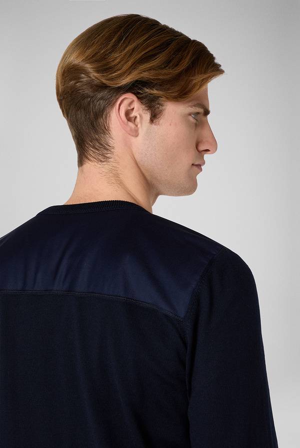 Lab. Pal Zileri Girocollo in lana con dettagli in nylon Nuovo