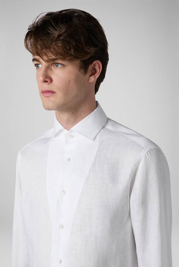 Lab. Pal Zileri Camicia in lino bianca Novità