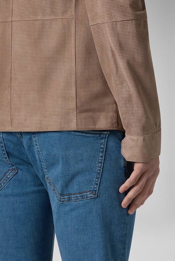 Lab. Pal Zileri Overshirt in suede e nappa micro perforata 2025