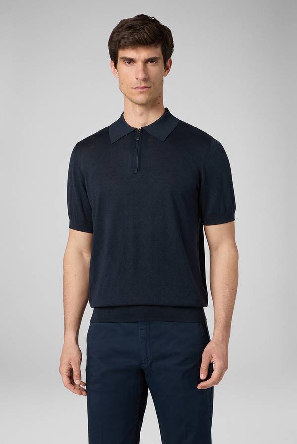 Lab. Pal Zileri Polo jacquard con monogramma pz Vendita Calda