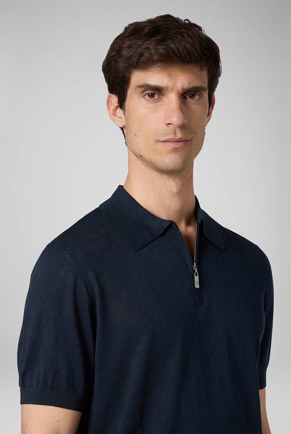 Lab. Pal Zileri Polo jacquard con monogramma pz Vendita Calda
