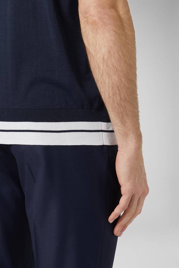 Lab. Pal Zileri Polo con bande a contrasto Saldi Di Fabbrica