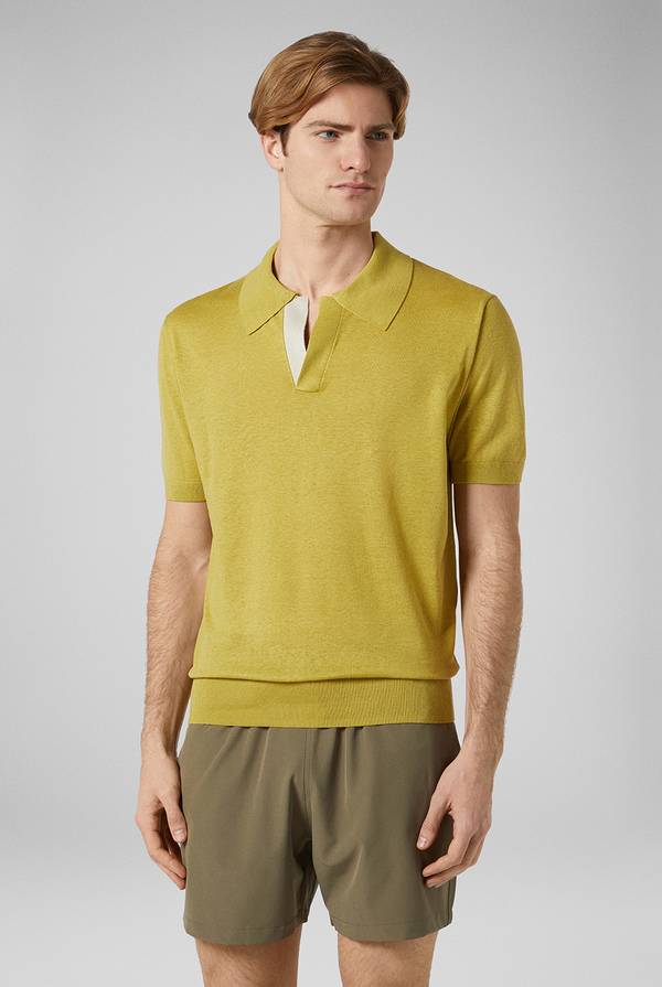 Lab. Pal Zileri Polo in maglia di lino e seta color senape I Più Venduti