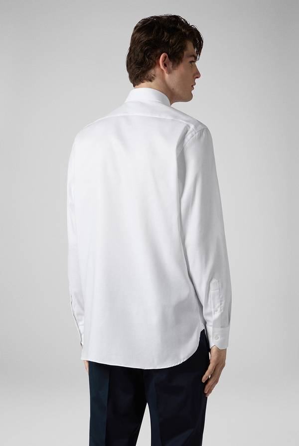 Lab. Pal Zileri Camicia bianca in cotone con micro struttura Nuova