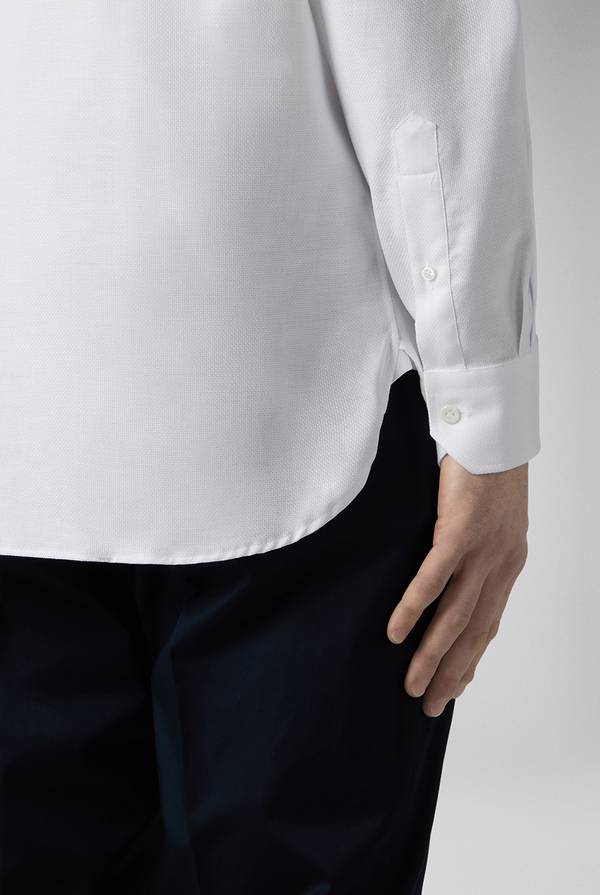 Lab. Pal Zileri Camicia bianca in cotone con micro struttura Nuova