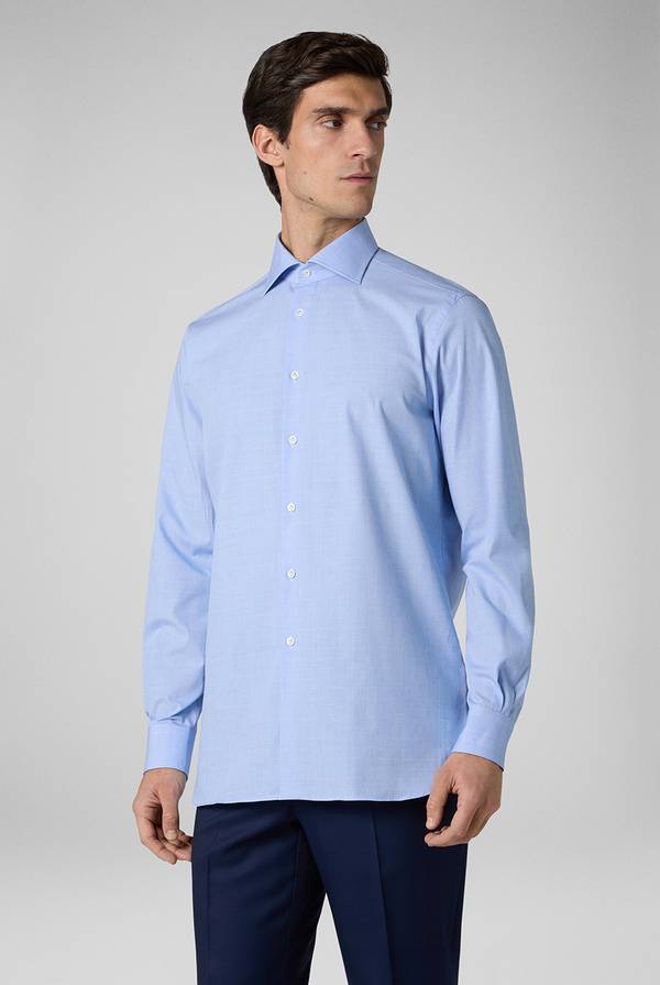 Lab. Pal Zileri Camicia Principe di Galles azzurra 2025