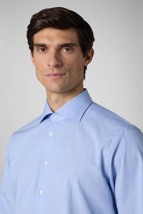 Lab. Pal Zileri Camicia Principe di Galles azzurra 2025