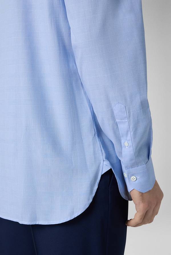 Lab. Pal Zileri Camicia Principe di Galles azzurra 2025