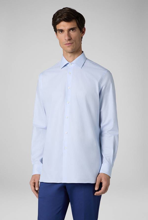 Lab. Pal Zileri Camicia azzurra con micro struttura Italy