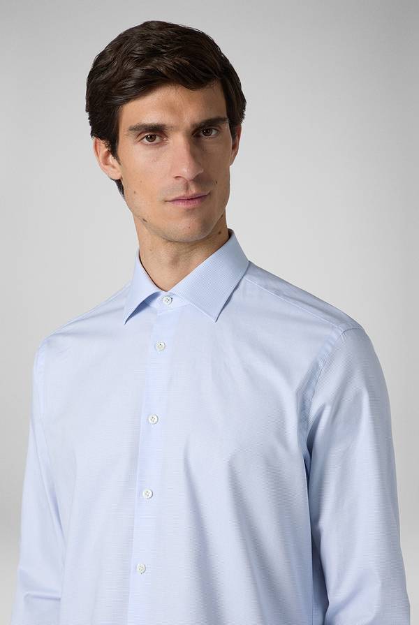 Lab. Pal Zileri Camicia azzurra con micro struttura Italy