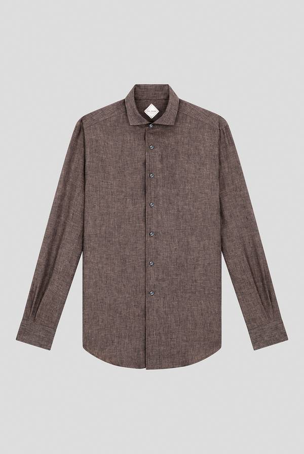 Lab. Pal Zileri Camicia in lino marrone 2025