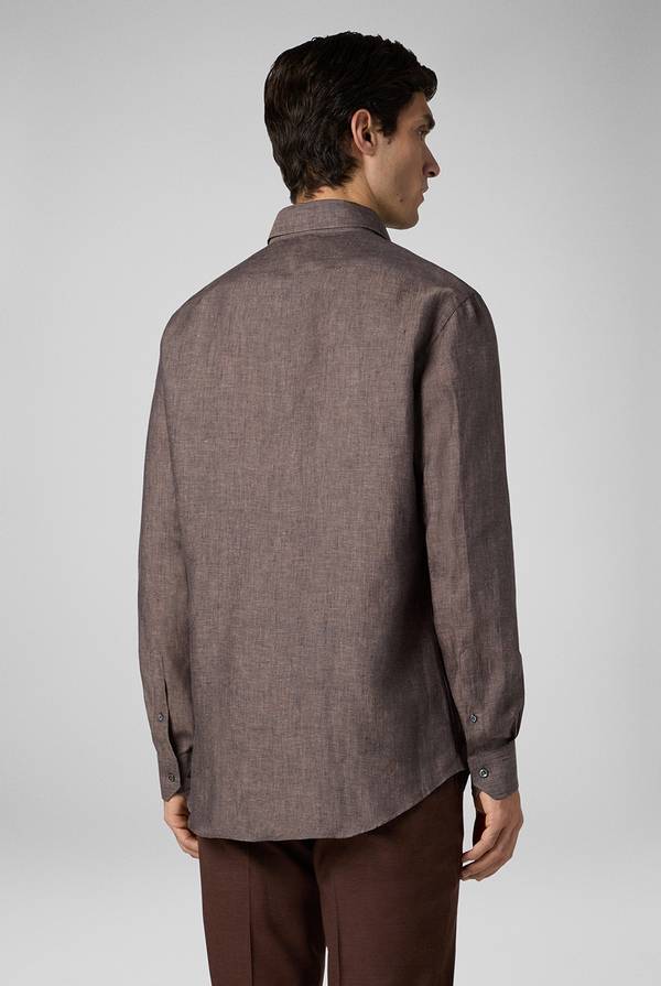 Lab. Pal Zileri Camicia in lino marrone 2025