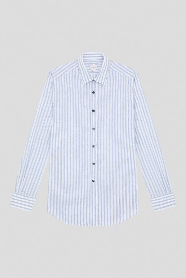 Lab. Pal Zileri Camicia a macro righe bianche e azzurre Negozi Online