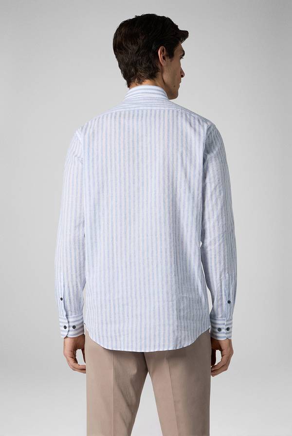 Lab. Pal Zileri Camicia a macro righe bianche e azzurre Negozi Online
