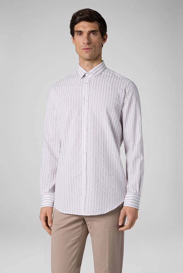 Lab. Pal Zileri Camicia a macro righe bianche e azzurre Acquista Ora