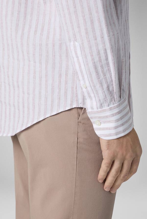 Lab. Pal Zileri Camicia a macro righe bianche e azzurre Acquista Ora