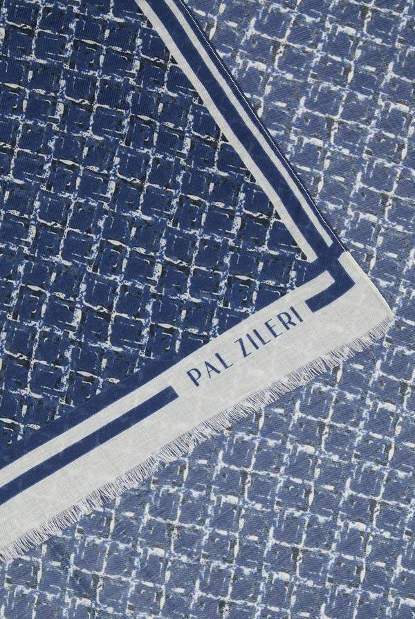 Lab. Pal Zileri Sciarpa in modal e lana con fantasia geometrica Consegna Veloce