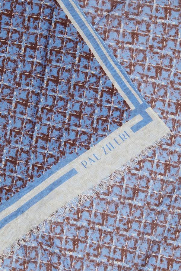 Lab. Pal Zileri Sciarpa in modal e lana con fantasia geometrica Saldi Di Fabbrica