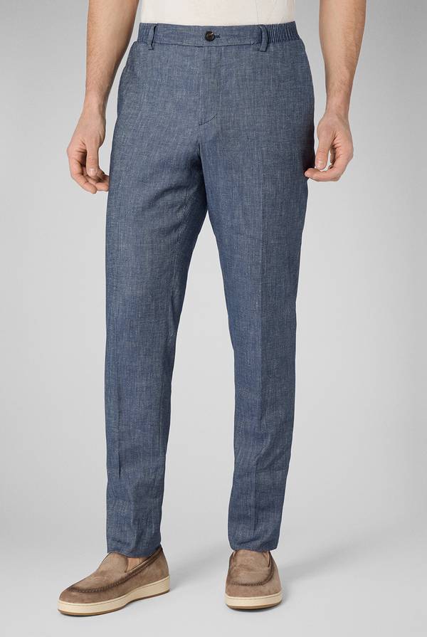Lab. Pal Zileri Pantalone in lino e cotone stretch Promozione