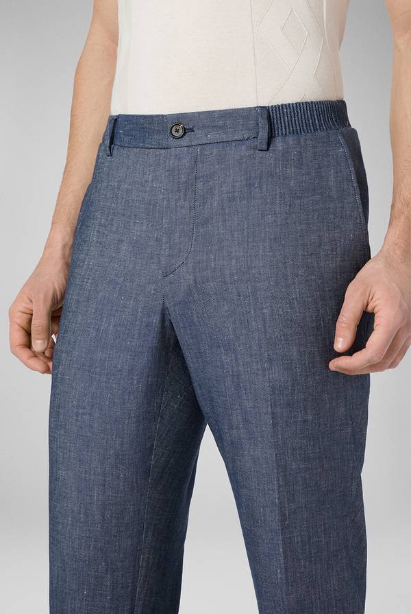 Lab. Pal Zileri Pantalone in lino e cotone stretch Promozione