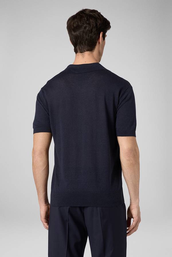 Lab. Pal Zileri Polo in maglia di lino e seta color senape Vendita Economica