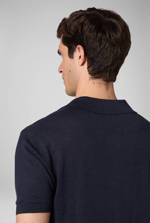 Lab. Pal Zileri Polo in maglia di lino e seta color senape Vendita Economica