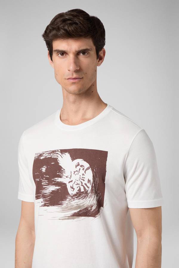 Lab. Pal Zileri tshirt in cotone con stampa astratta Presa