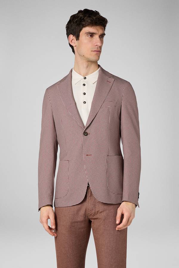 Lab. Pal Zileri Giacca Effortless in jersey con motivo pied de poule Outlet