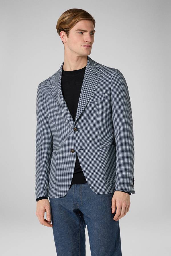 Lab. Pal Zileri Giacca Effortless in jersey con motivo pied de poule Offerte