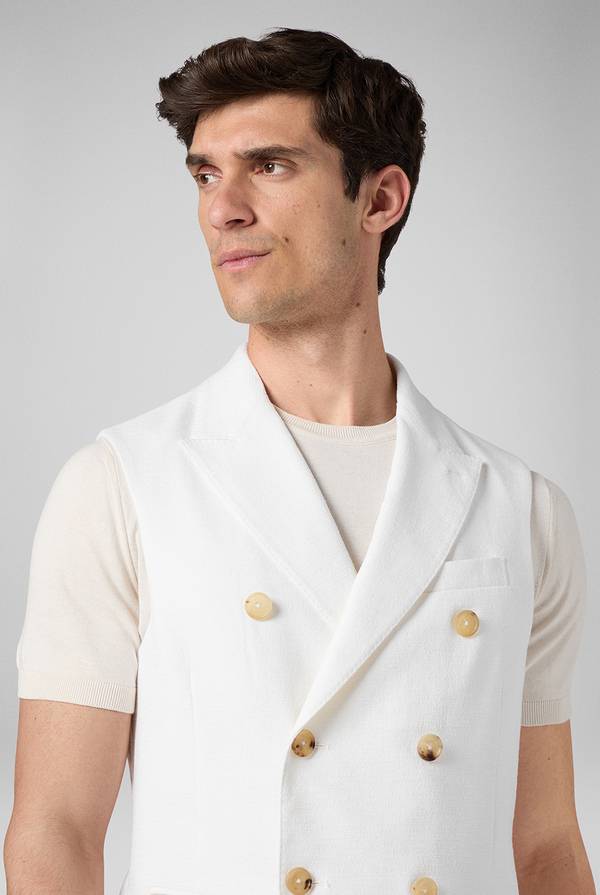 Lab. Pal Zileri Gilet doppiopetto bianco con macro bottoni Vendite Flash