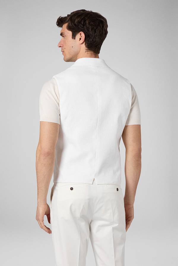 Lab. Pal Zileri Gilet doppiopetto bianco con macro bottoni Vendite Flash